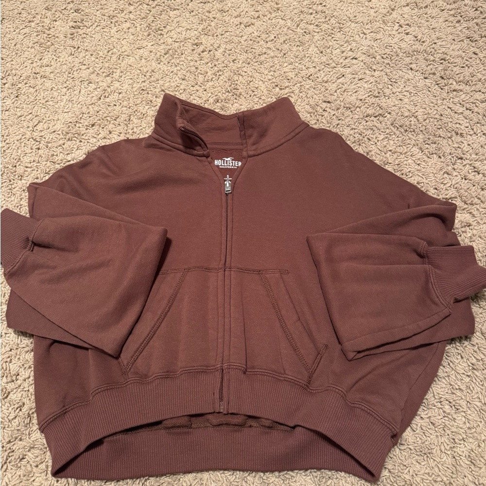 Hollister Chocolate Brown Zip-Up Hoodie